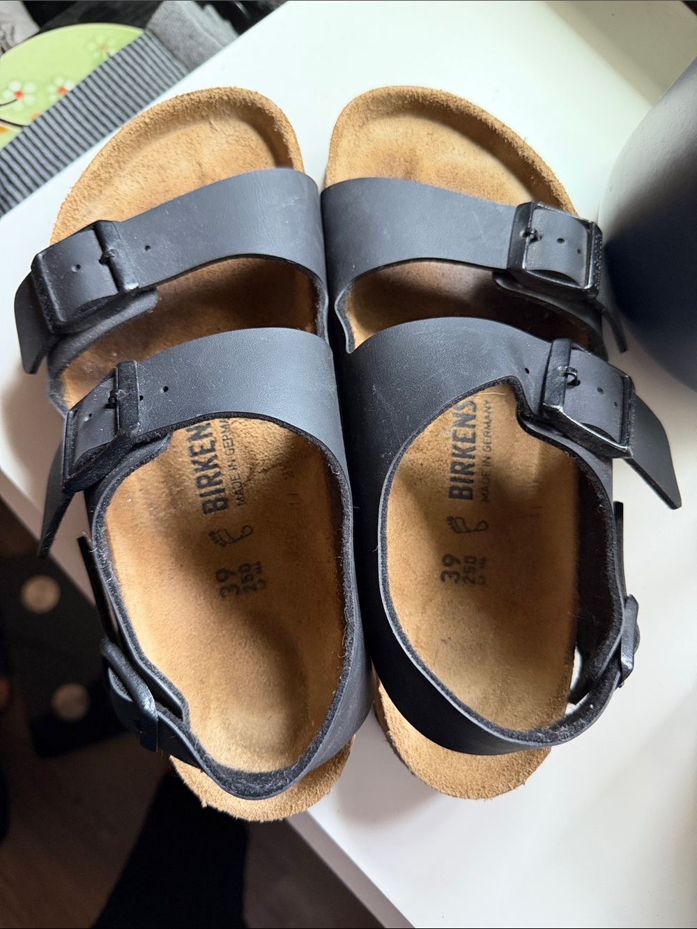 Birkenstock Black Double-Strap plus heel strap Sandals Size 39